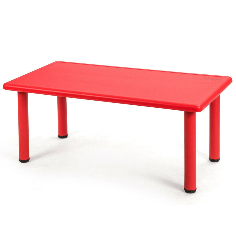 Kids Plastic Rectangular Learn and Play Table-Red