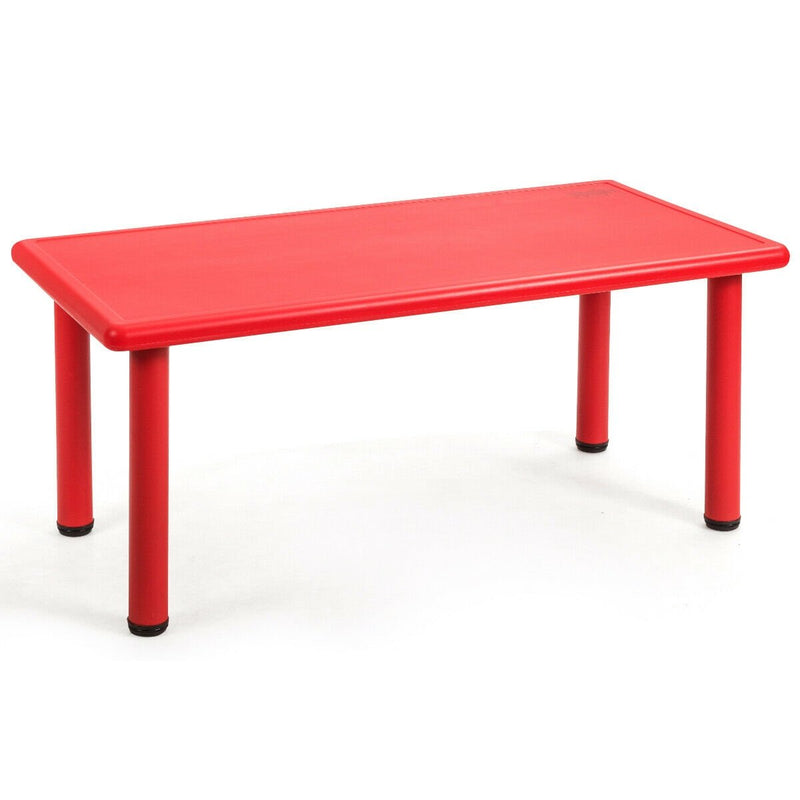 Kids Plastic Rectangular Learn and Play Table-Red