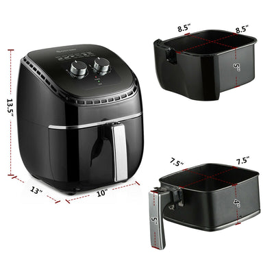 3.5 QT Electric 1300W  Hot Air Fryer with Timer& Temperature Control