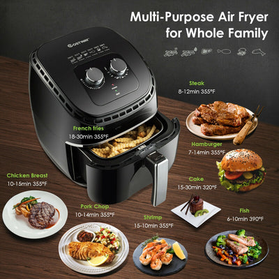 3.5 QT Electric 1300W  Hot Air Fryer with Timer& Temperature Control