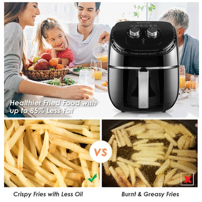 3.5 QT Electric 1300W  Hot Air Fryer with Timer& Temperature Control