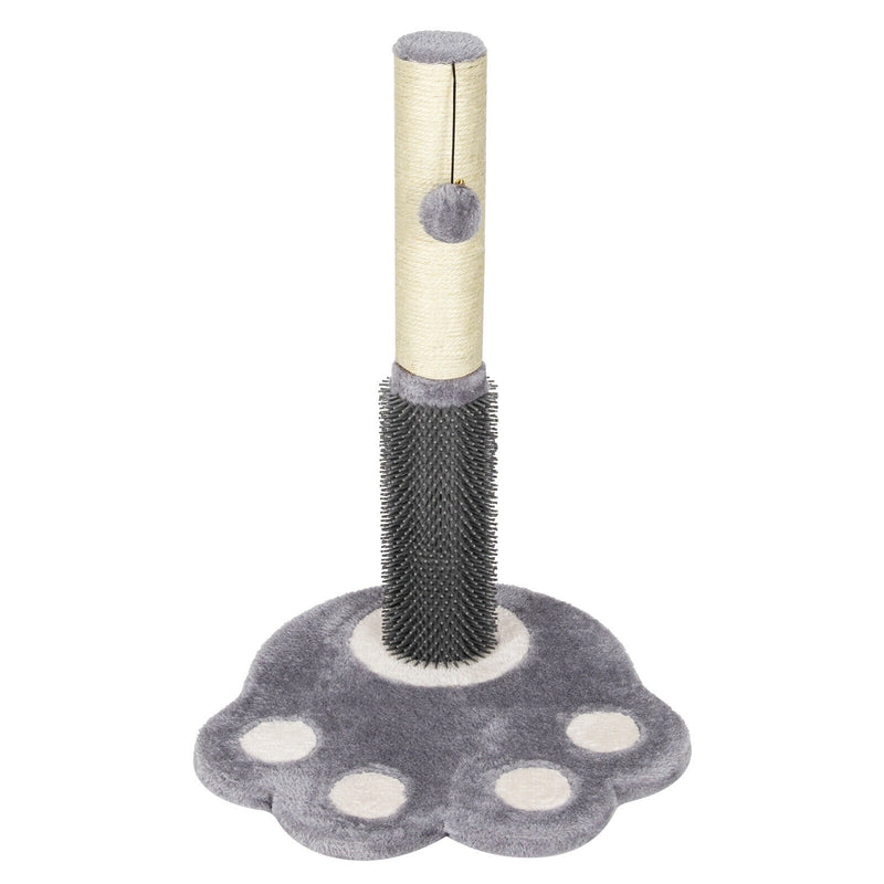 20.5 inch Tall Cat Scratching Post Claw Scratcher with Sisal Rope and Plush Ball-Gray