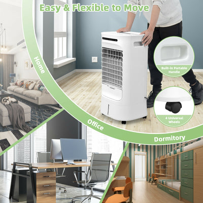 4-in-1 Portable Evaporative Air Cooler with Timer and 3 Modes-White