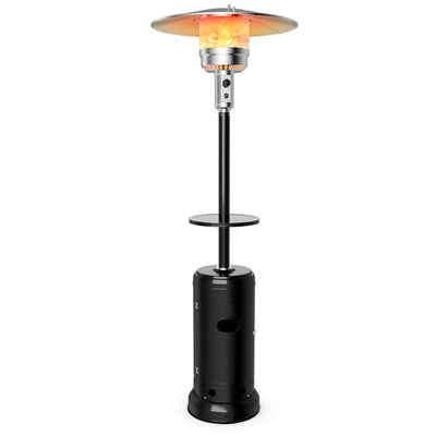 Outdoor Heater Propane Standing LP Gas Steel with Table and Wheels-Black