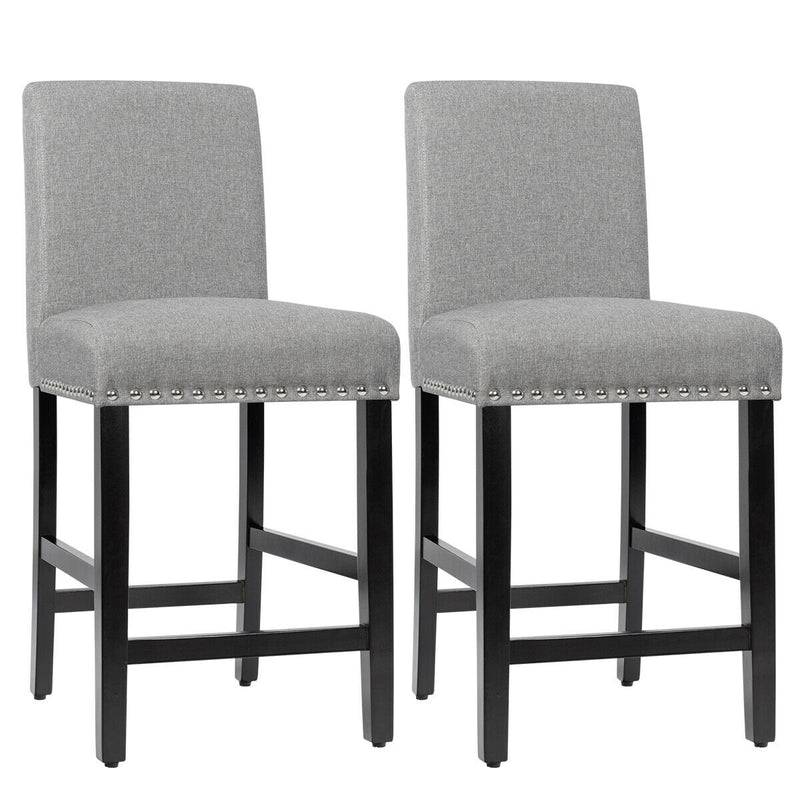 25 Inch Kitchen Chairs w/ Rubber Wood Legs-Gray