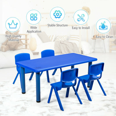 4-pack Kids Plastic Stackable Classroom Chairs-Blue