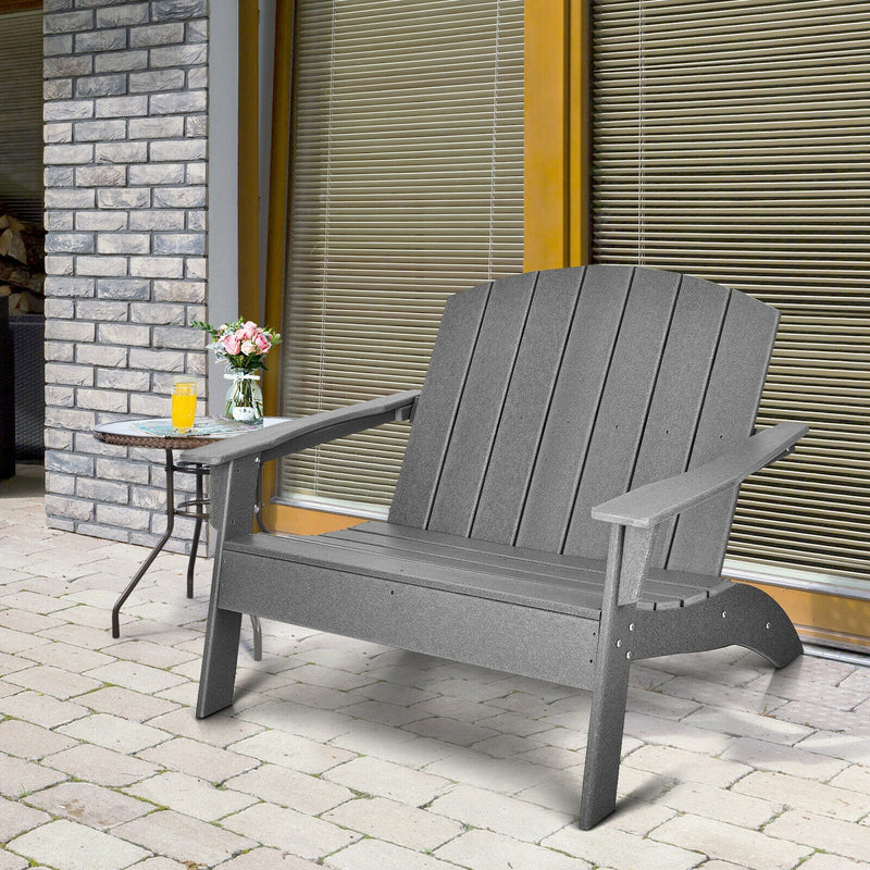 HDPE Patio Adirondack Chair for Porch Garden Backyard-Gray