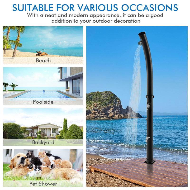 7.2 Feet Solar-Heated Shower with 360° Rotating Shower Head