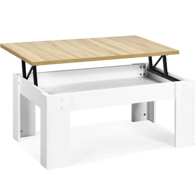 Lift Top Coffee Pop-UP Cocktail Table-White