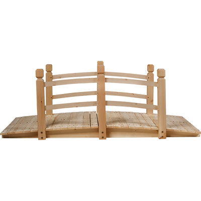 5' Wooden Garden Bridge Arc Stained Finish Footbridge Decorative