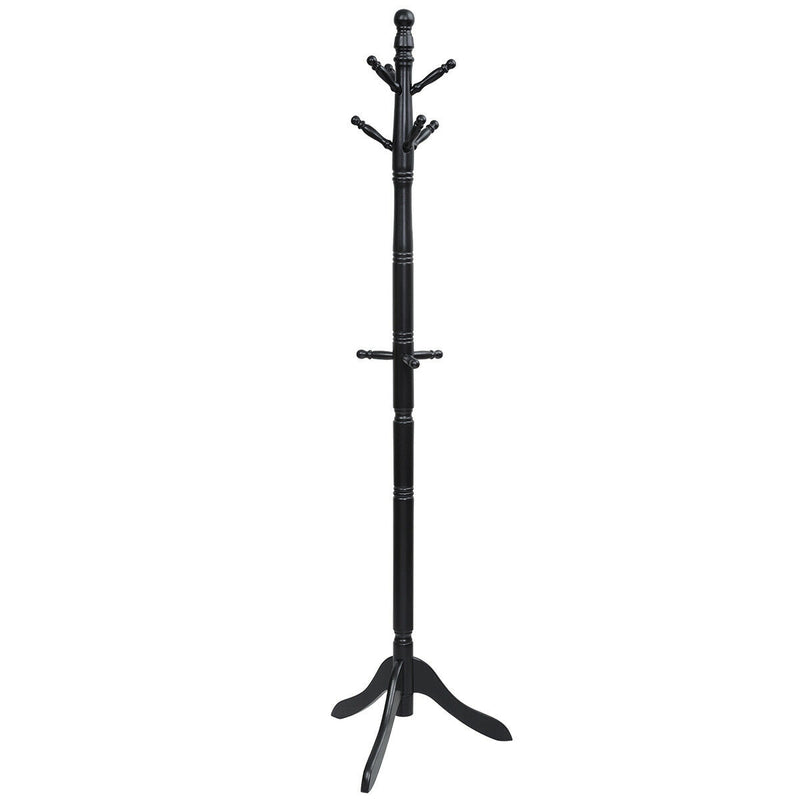 Adjustable Free Standing Wooden Coat Rack-Black