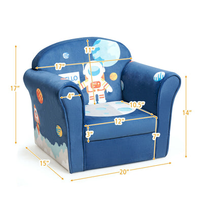 Kids Astronaut Armrest Upholstered Couch