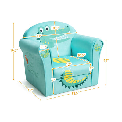 Kids Crocodile Armrest Upholstered Couch