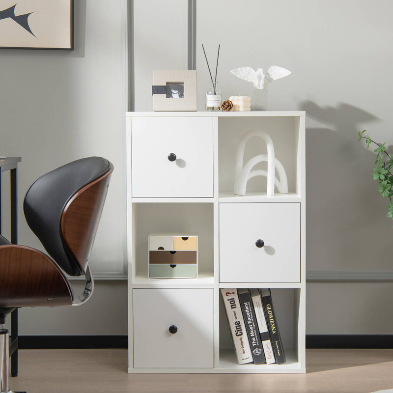 3-Tier Bookshelf with Anti-toppling Device for Living Room-White