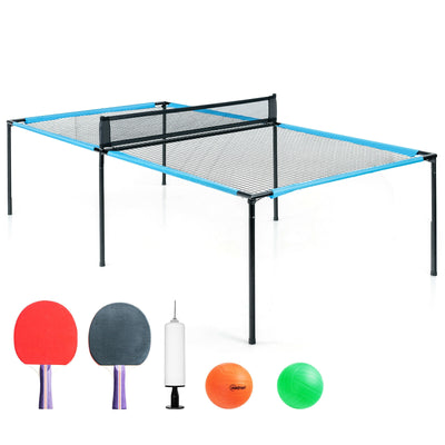 2-In-1 Ping Pong and Table Volleyball Table for Indoor and Outdoor.