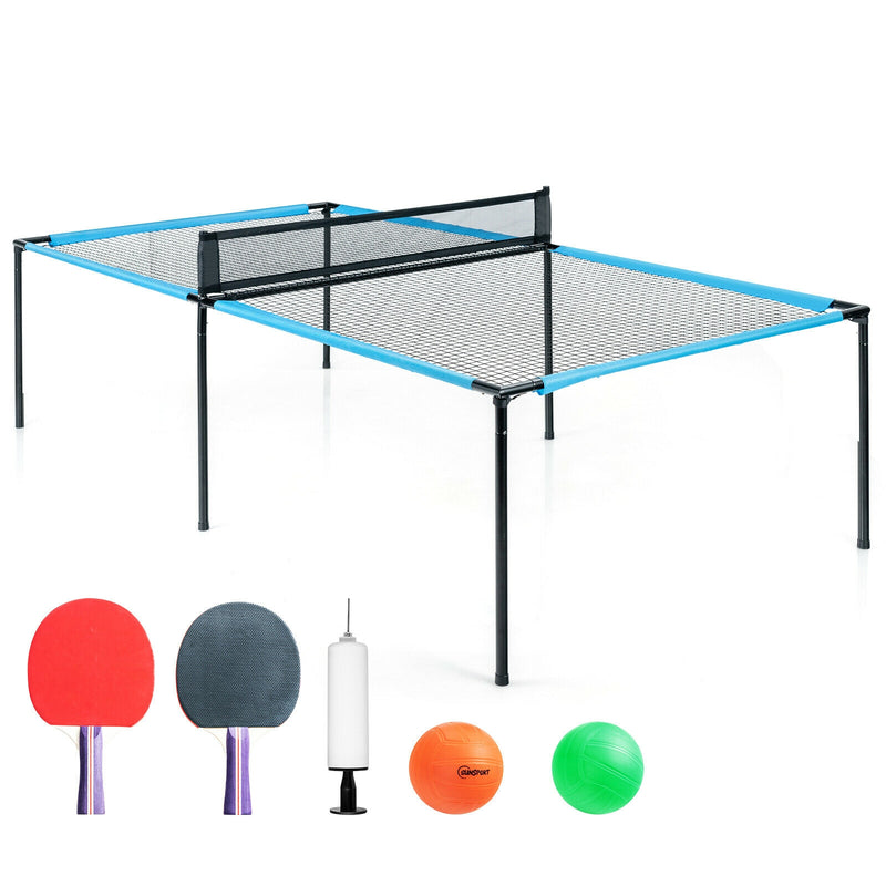 2-In-1 Ping Pong and Table Volleyball Table for Indoor and Outdoor.