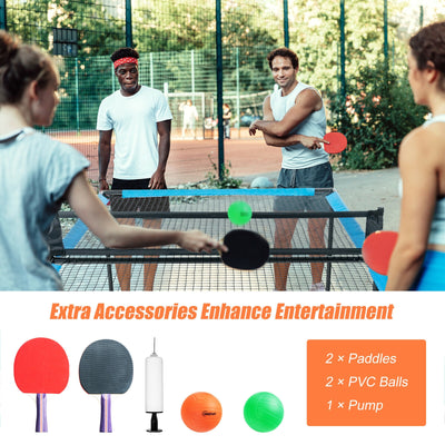 2-In-1 Ping Pong and Table Volleyball Table for Indoor and Outdoor.