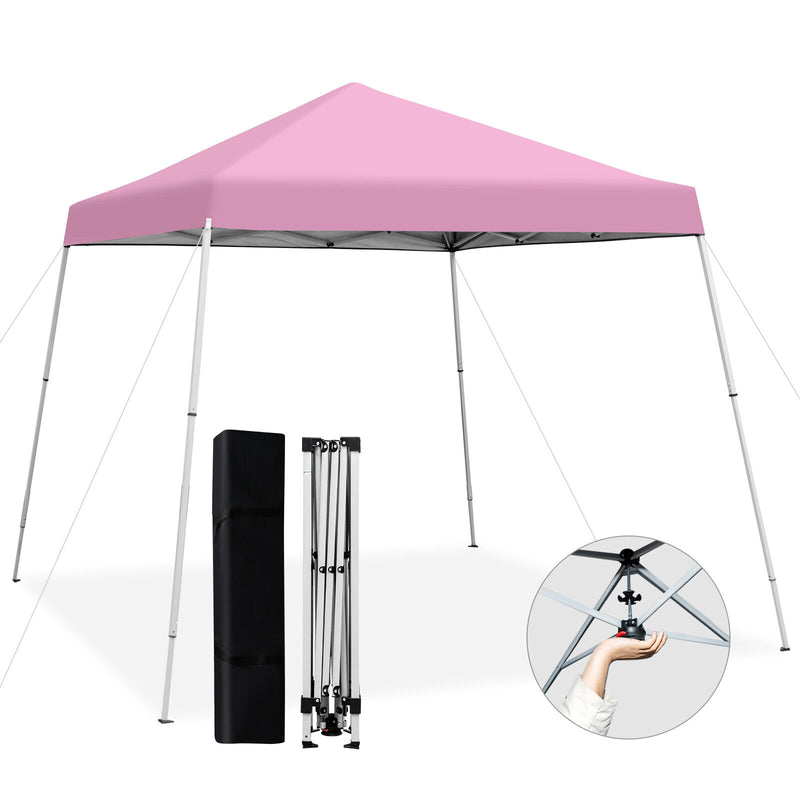 10 x 10 Feet Outdoor Instant Pop-up Canopy with Carrying Bag-Pink