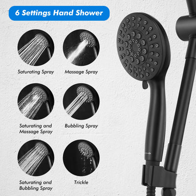 High Pressure Combo Handheld Shower Head-Black