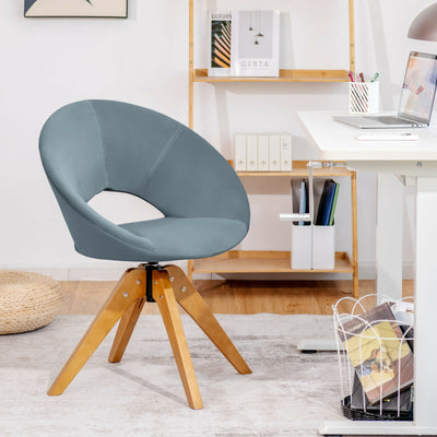 Swivel Accent Chair with Oversized Upholstered Seat for Home Office-Gray