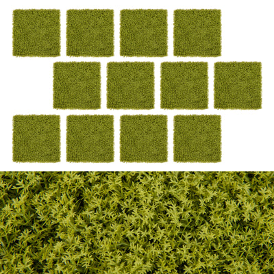 12 Pieces 20 x 20 inches Artificial Grass Wall Panels for Garden Yard Balcony-Light Green