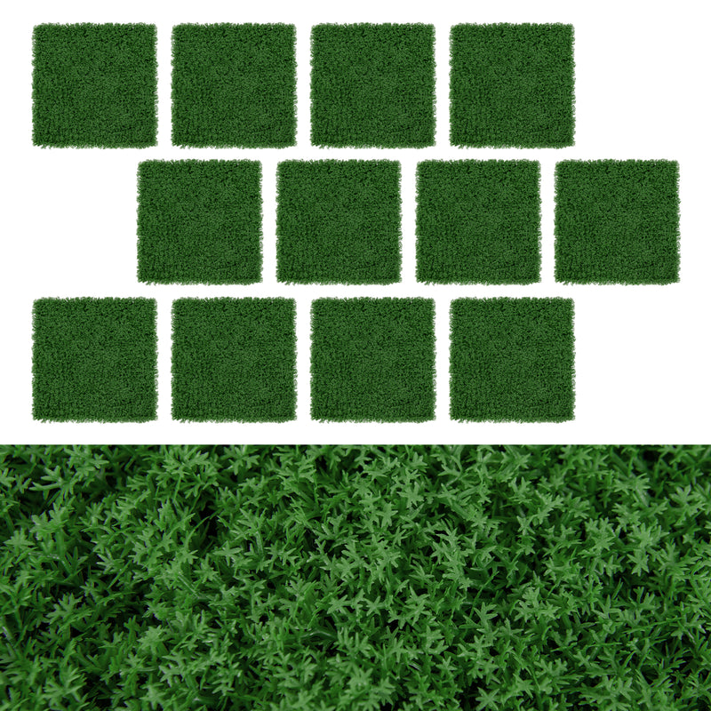 12 Pieces 20 x 20 inches Artificial Grass Wall Panels for Garden Yard Balcony-Green