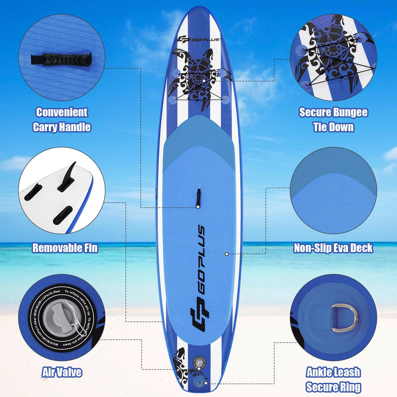 11 Feet Inflatable Adjustable Paddle Board with Carry Bag-SizeL