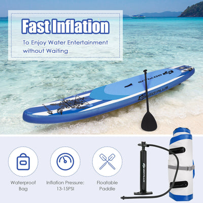 11 Feet Inflatable Adjustable Paddle Board with Carry Bag-SizeL