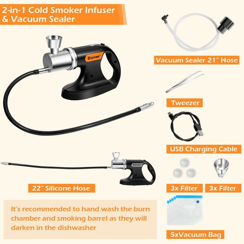 Handheld Cold Smoking Infuser Vacuum Sealer with USB Cable