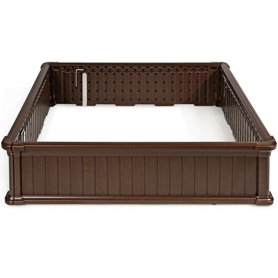 48 Inch Raised Garden Bed Planter for Flower Vegetables Patio-Brown