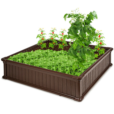 48 Inch Raised Garden Bed Planter for Flower Vegetables Patio-Brown