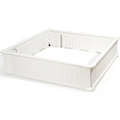 48 Inch Raised Garden Bed Planter for Flower Vegetables Patio-White