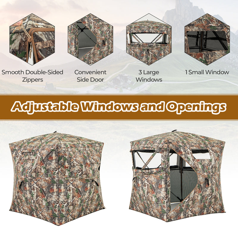 360° One Way See Through Hunting Blind Ground Blind with Portable Carrying Bag