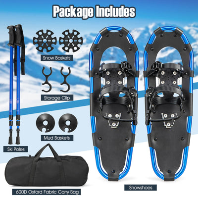 21/25/30 Inch Lightweight Terrain Snowshoes with Flexible Pivot System-30 inches