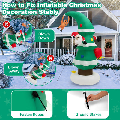 8 Feet Inflatable Christmas Tree with Santa Claus