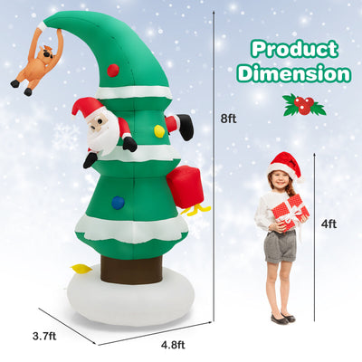 8 Feet Inflatable Christmas Tree with Santa Claus