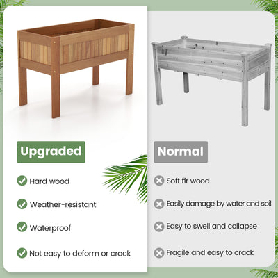 Wooden Raised Garden Bed Solid Wood Elevated Planter Box with Legs