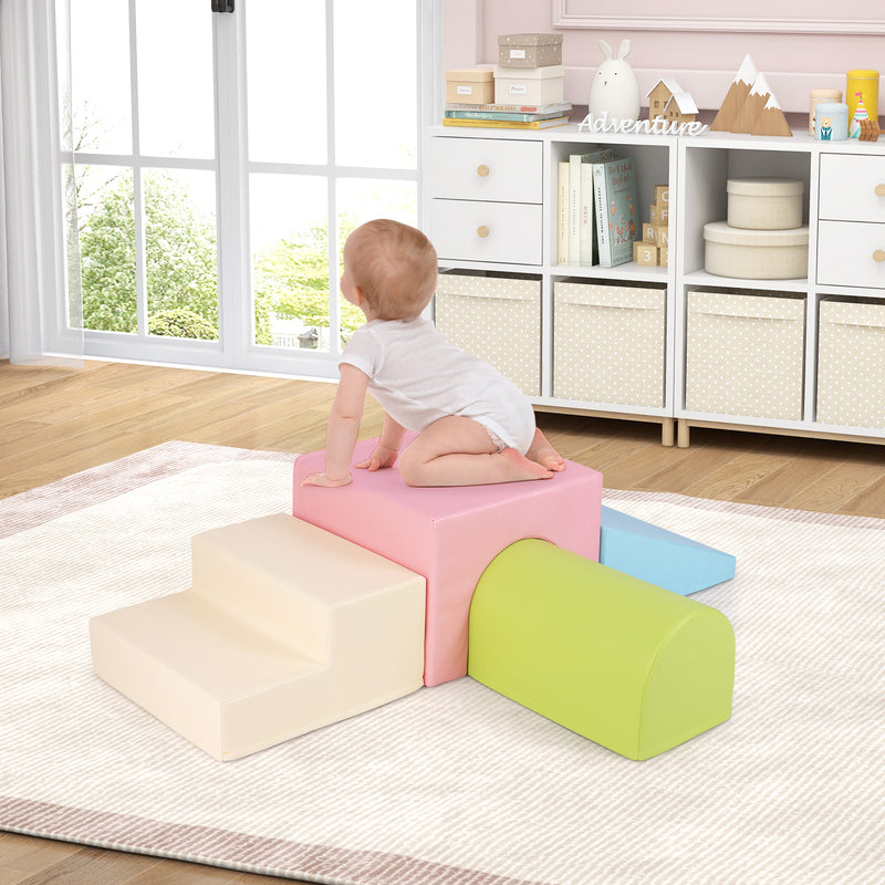 Climb and Crawl Foam Block Play Set for Infant Baby-Multicolor