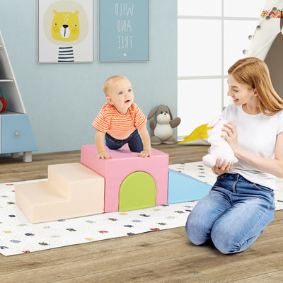 Climb and Crawl Foam Block Play Set for Infant Baby-Multicolor