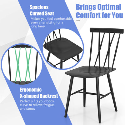 Set of 2 Modern Dining Chairs with Backrest