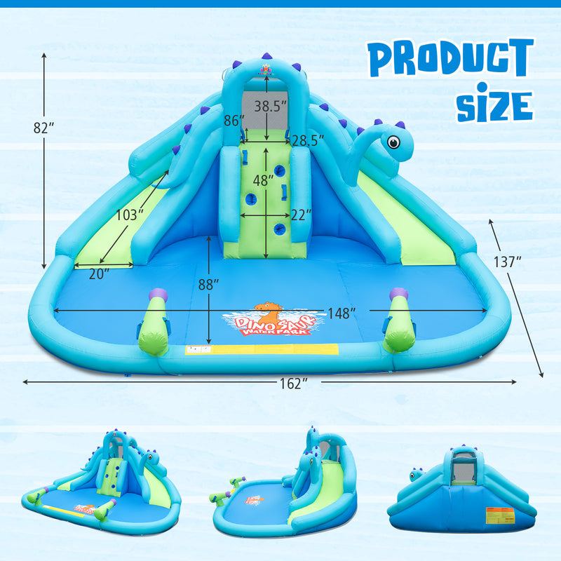 Inflatable Water Slide with Dual Slides and Large Splash Pool and Carry Bag (with 584W Blower)