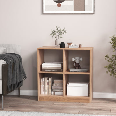 4-Cube Kids Bookcase with Open Shelves-Natural