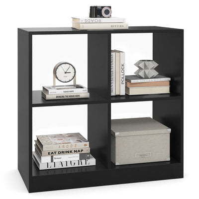 4-Cube Kids Bookcase with Open Shelves-Black