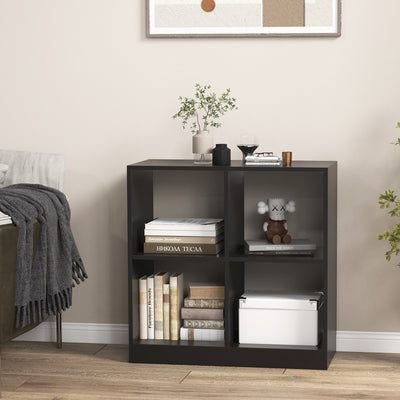 4-Cube Kids Bookcase with Open Shelves-Black