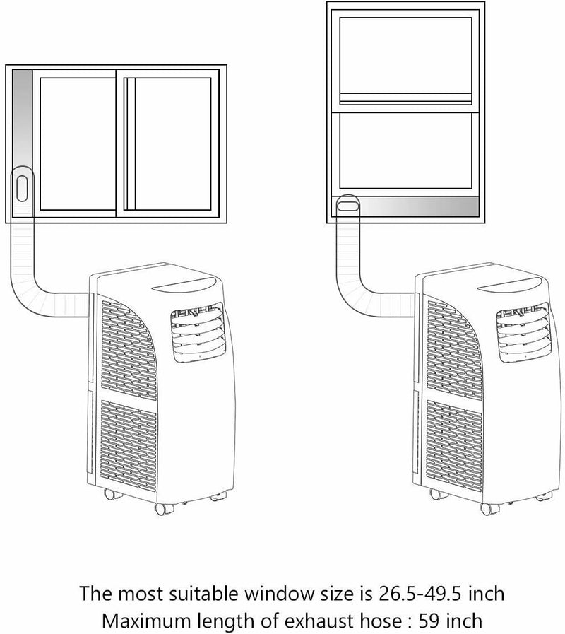 9000 BTU Portable Air Conditioner with Built-in Dehumidifier and Remote Control