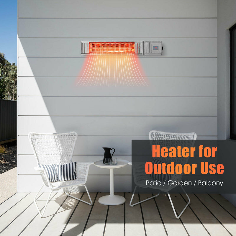 1500W Infrared Patio Heater with Remote Control and 24H Timer for Indoor and Outdoor