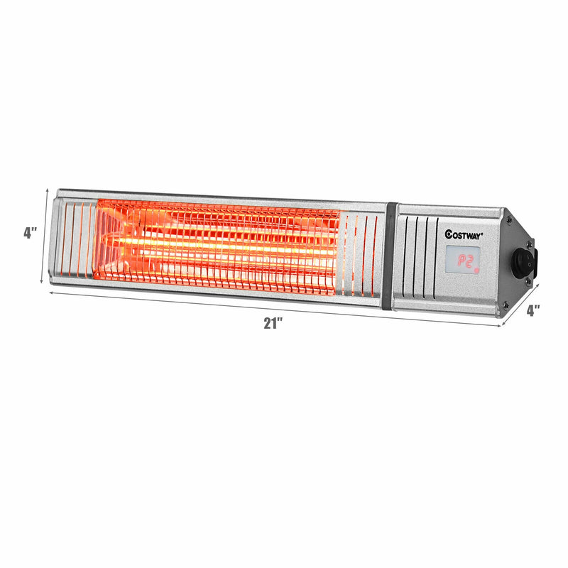 1500W Infrared Patio Heater with Remote Control and 24H Timer for Indoor and Outdoor