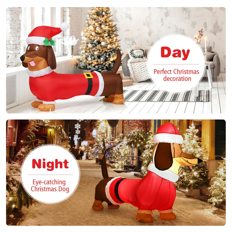 5 Feet Inflatable Christmas Dog with LED Lights