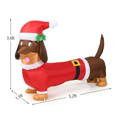 5 Feet Inflatable Christmas Dog with LED Lights