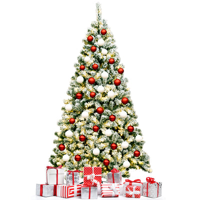 6 Feet Pre-Lit Premium Snow Flocked Hinged Artificial Christmas Tree